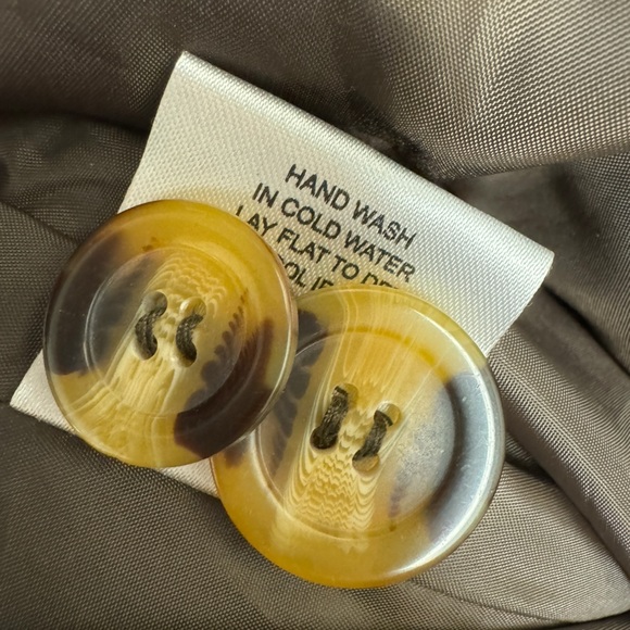 Solo Moda metallic brown zebra linen lightweight trench coat size 6 - Picture 7 of 7